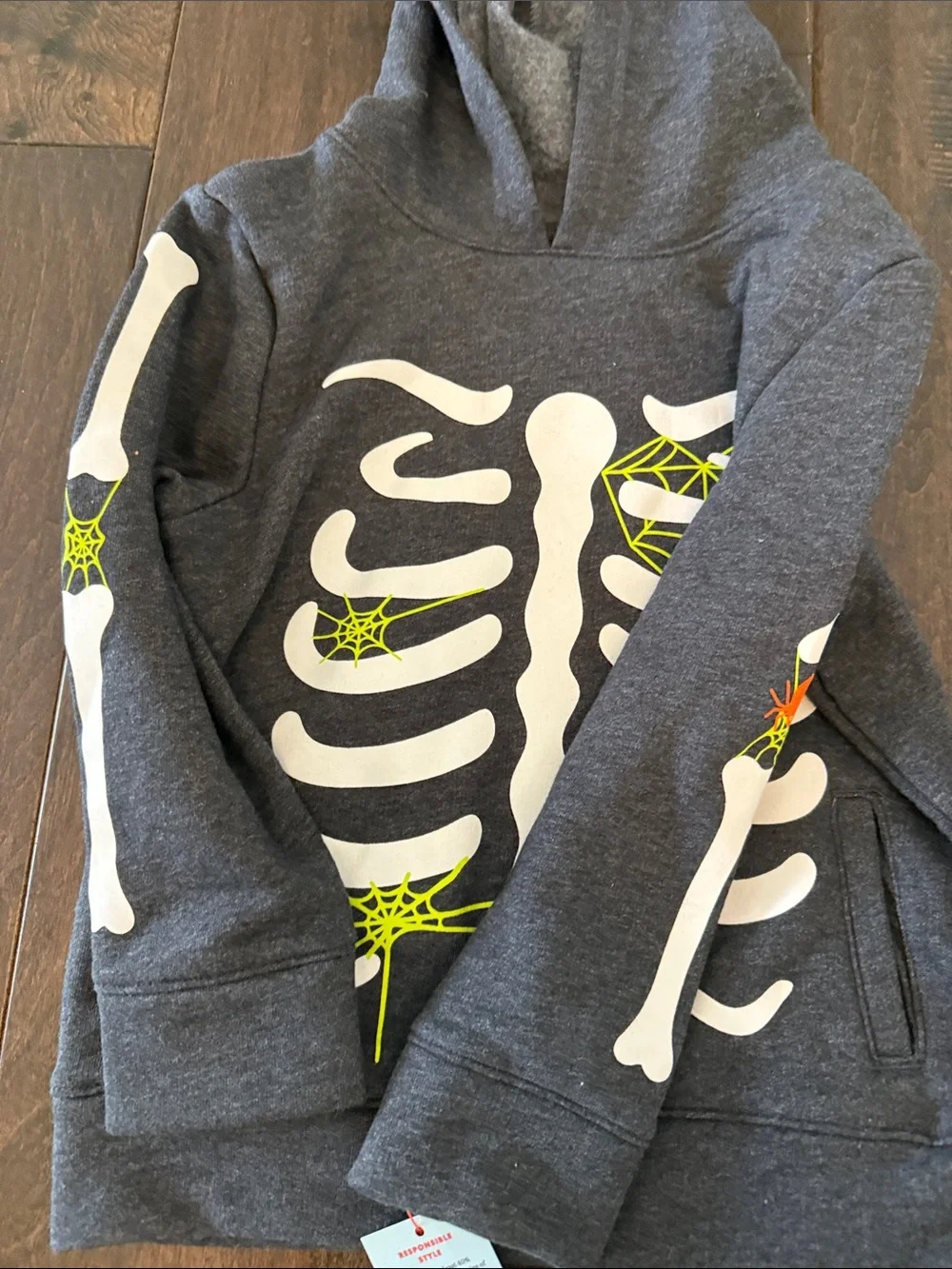 NWT Cat and Jack Kids Halloween Skeleton Hoodie & Jogger Set - Dark Gray